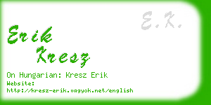 erik kresz business card